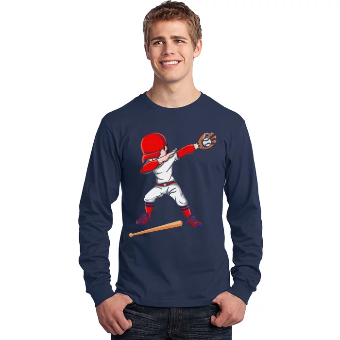 Baseballer Sports Athlete Dabbing Baseball Player Long Sleeve Shirt