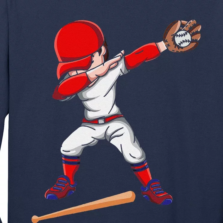 Baseballer Sports Athlete Dabbing Baseball Player Long Sleeve Shirt