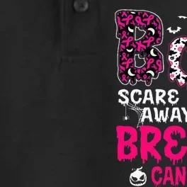 Boo Scare Away Breast Cancer Halloween Dry Zone Grid Performance Polo