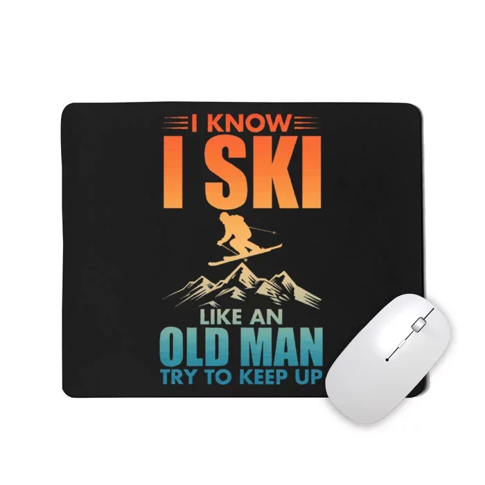 Best Ski Art For Grandpa Skiing Nordic Skier Skiing Mousepad