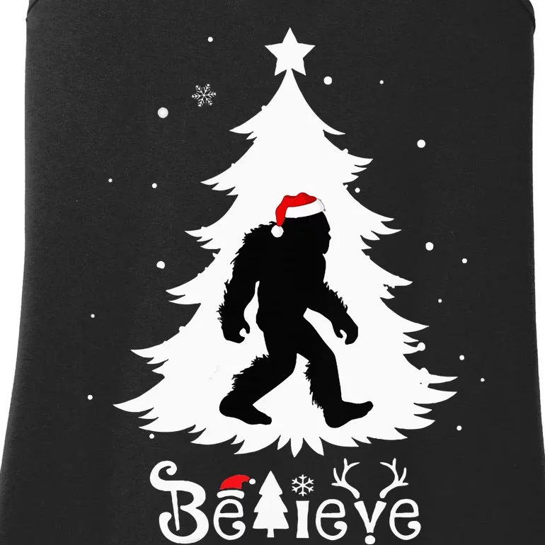 Believe Skunk Ape Cryptid Christmas Cryptozoology Ladies Essential Tank