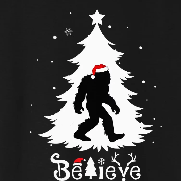 Believe Skunk Ape Cryptid Christmas Cryptozoology Women's Crop Top Tee