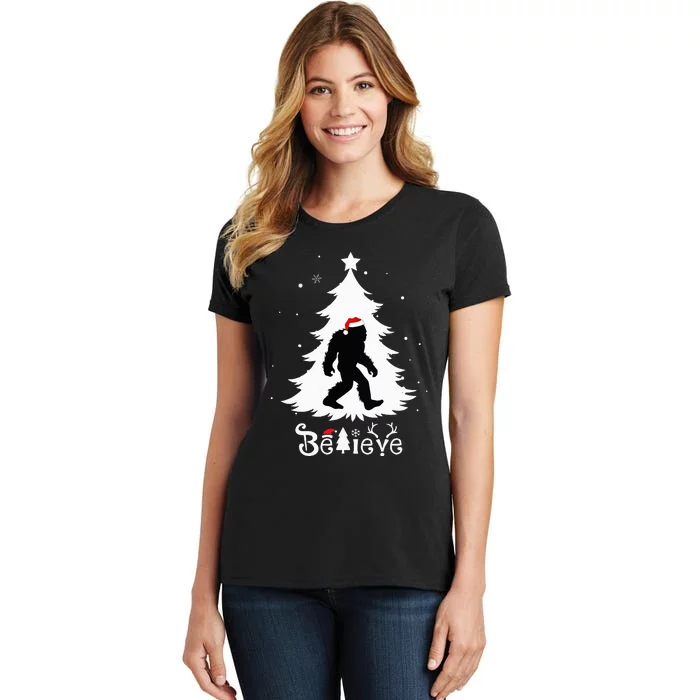 Believe Skunk Ape Cryptid Christmas Cryptozoology Women's T-Shirt