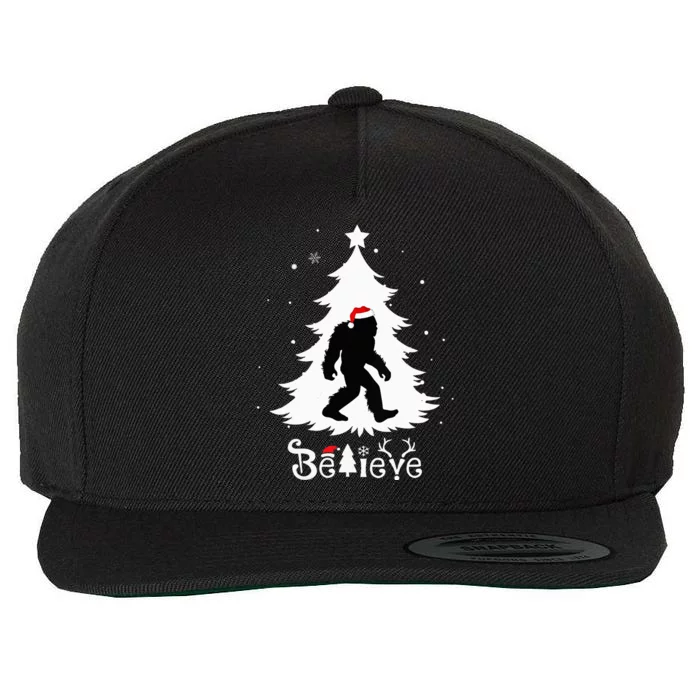 Believe Skunk Ape Cryptid Christmas Cryptozoology Wool Snapback Cap