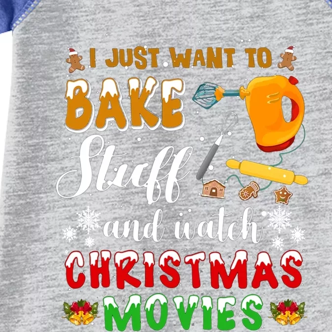 Bake Stuff And Watch Christmas Movies Funny Xmas Hobby Funny Gift Infant Baby Jersey Bodysuit