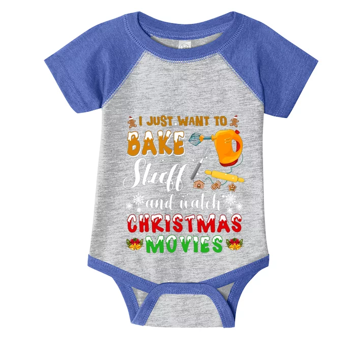 Bake Stuff And Watch Christmas Movies Funny Xmas Hobby Funny Gift Infant Baby Jersey Bodysuit