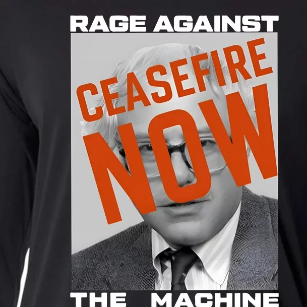 Bernie Sanders Against The Machine Ceasefire Now Cooling Performance Long Sleeve Crew