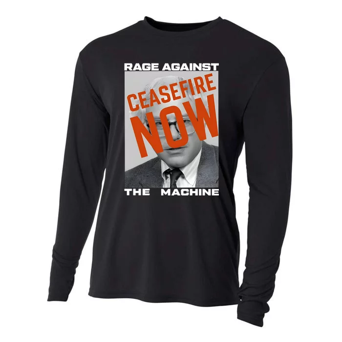 Bernie Sanders Against The Machine Ceasefire Now Cooling Performance Long Sleeve Crew