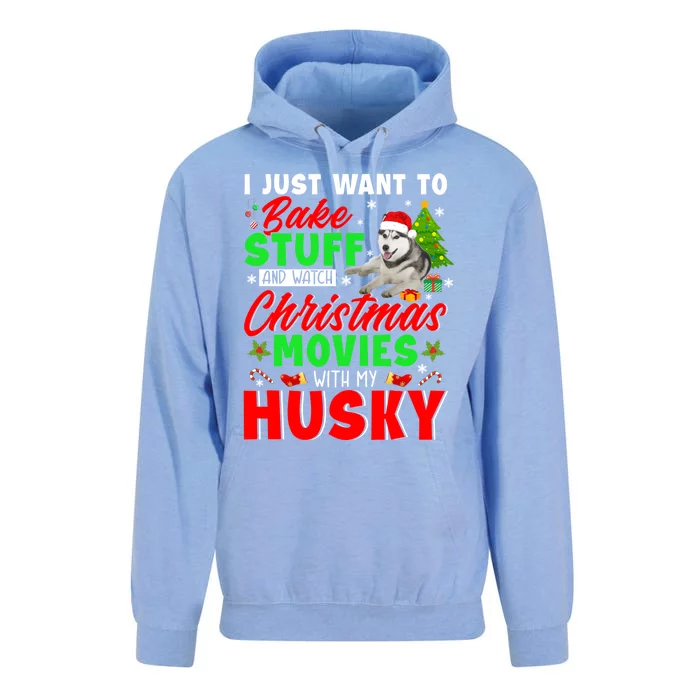 Bake Stuff And Watch Christmas Movies With My Husky Cute Gift Unisex Surf Hoodie