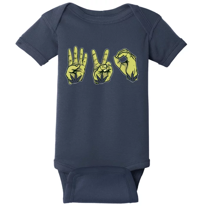 Best Stoner Artwork 420 Marijuana Gift Weed Lover Reefer Baby Bodysuit