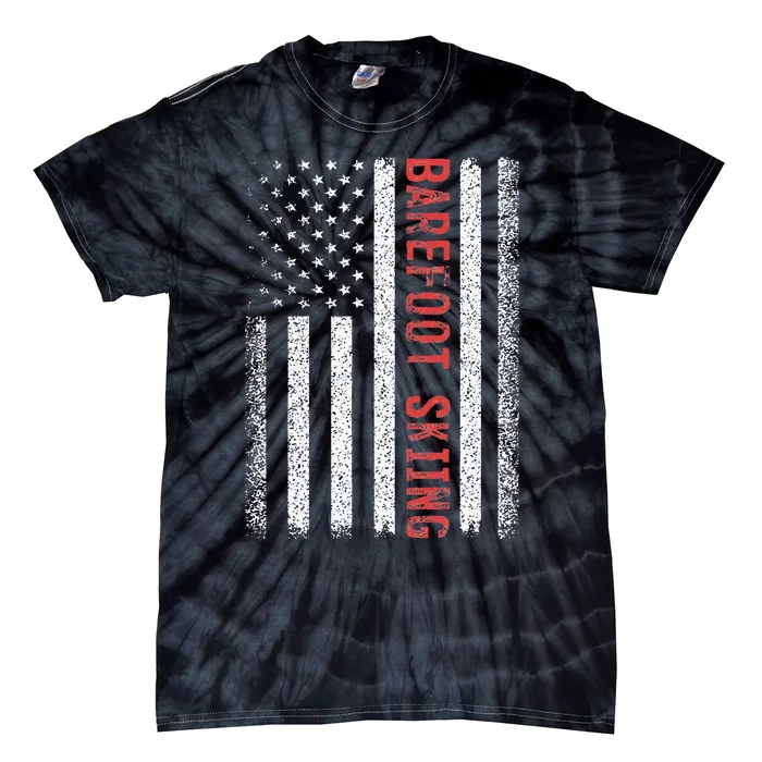 Barefoot Skiing American Flag 4th Of July Tie-Dye T-Shirt