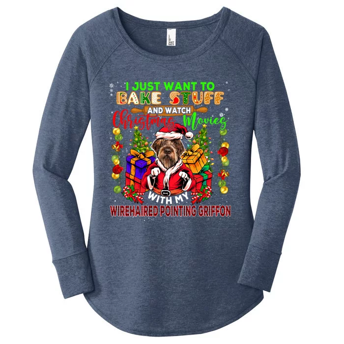 Bake Stuff And Watch Xmas Movies Wirehaired Pointing Griffon Meaningful Gift Women's Perfect Tri Tunic Long Sleeve Shirt