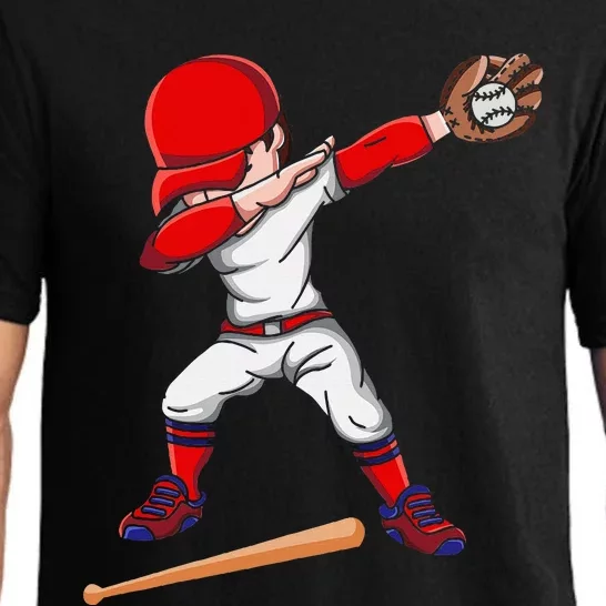 Baseballer Sports Athlete Dabbing Baseball Player Pajama Set