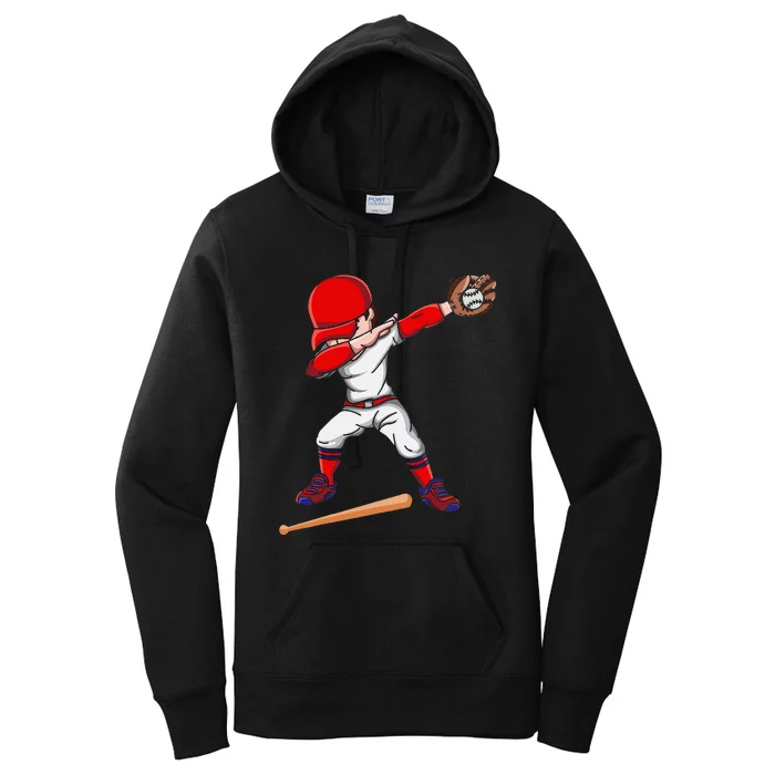 Baseballer Sports Athlete Dabbing Baseball Player Women's Pullover Hoodie