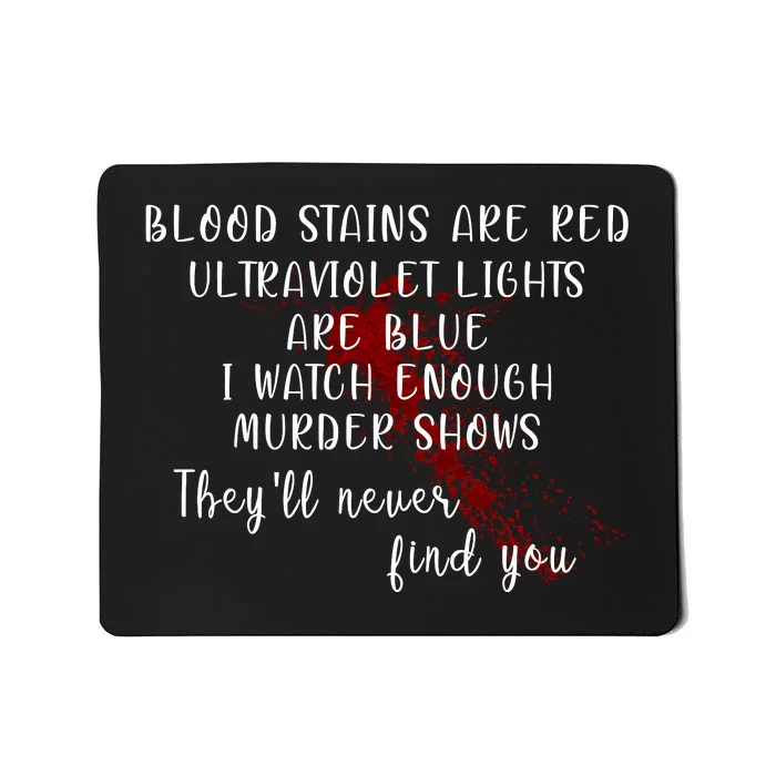 Blood Stains Are Red Ultraviolet Lights Mousepad