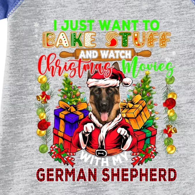 Bake Stuff And Watch Xmas Movies With Ger Shepherd Santa Great Gift Infant Baby Jersey Bodysuit