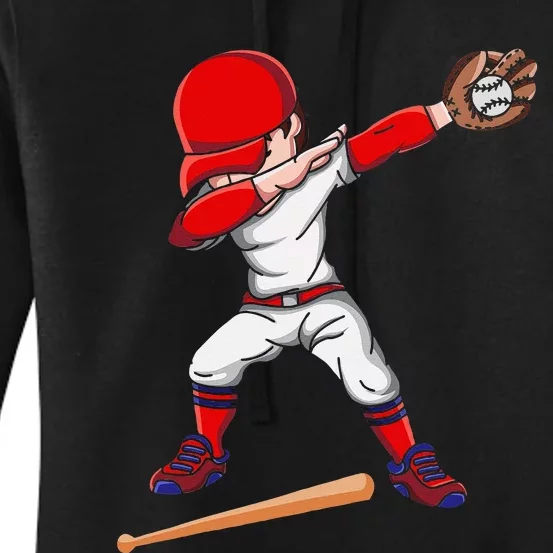 Baseballer Sports Athlete Dabbing Baseball Player Women's Pullover Hoodie