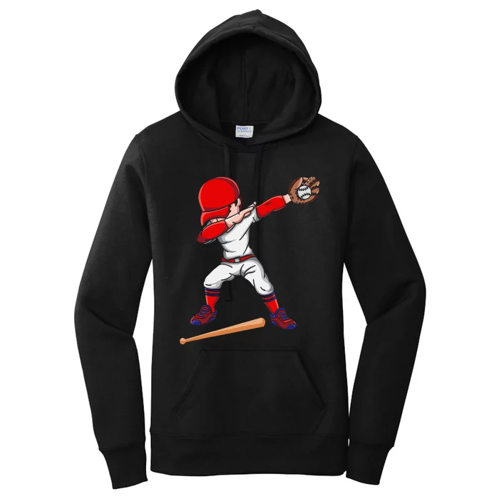 Baseballer Sports Athlete Dabbing Baseball Player Women's Pullover Hoodie