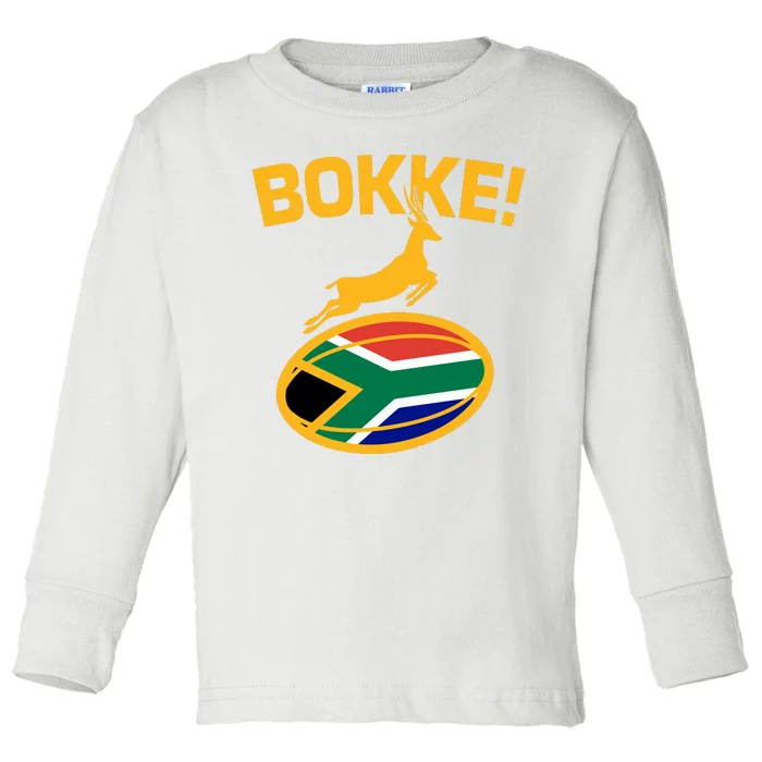 Bokke South African Rugby Fan Toddler Long Sleeve Shirt