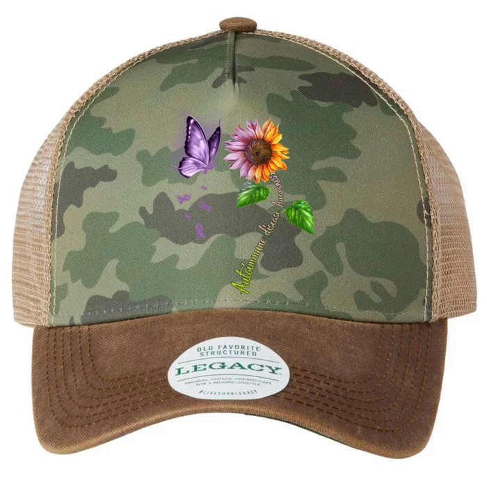 Butterfly Sunflower Autoimmune Disease Awareness Gift Legacy Tie Dye Trucker Hat