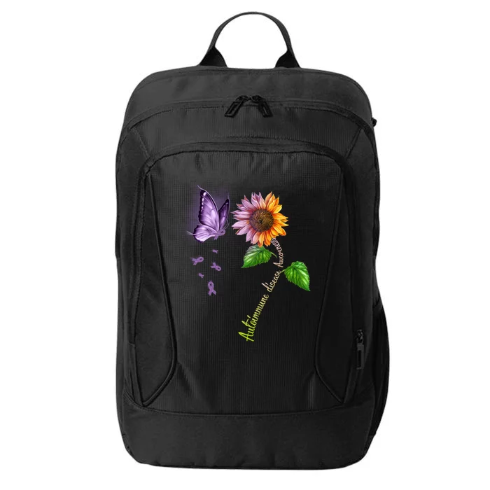 Butterfly Sunflower Autoimmune Disease Awareness Gift City Backpack