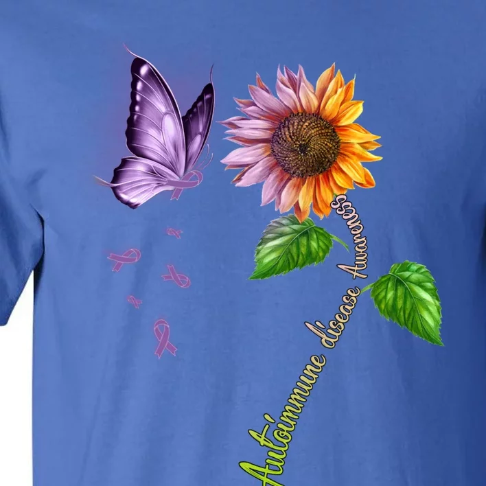 Butterfly Sunflower Autoimmune Disease Awareness Gift Tall T-Shirt