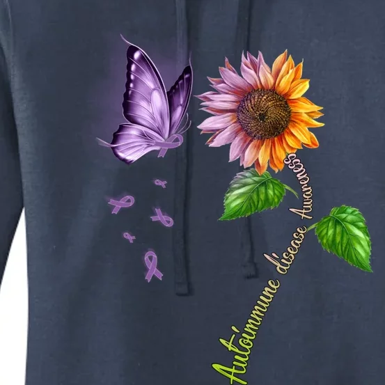 Butterfly Sunflower Autoimmune Disease Awareness Gift Women's Pullover Hoodie