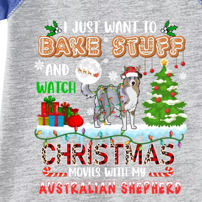 Bake Stuff And Watch Xmas Movies With My Australian Shepherd Gift Infant Baby Jersey Bodysuit