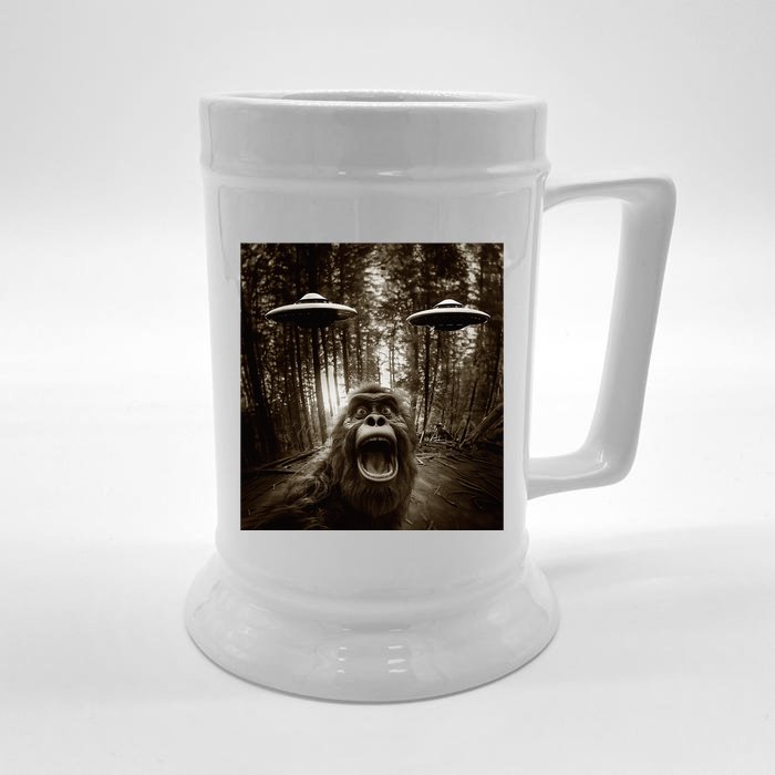 Bigfoot Sasquatch Alien Ufo Front & Back Beer Stein