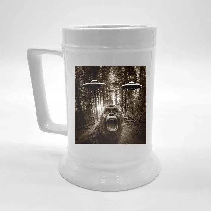 Bigfoot Sasquatch Alien Ufo Front & Back Beer Stein