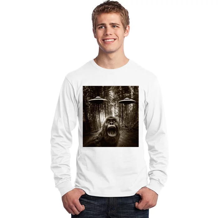 Bigfoot Sasquatch Alien Ufo Tall Long Sleeve T-Shirt