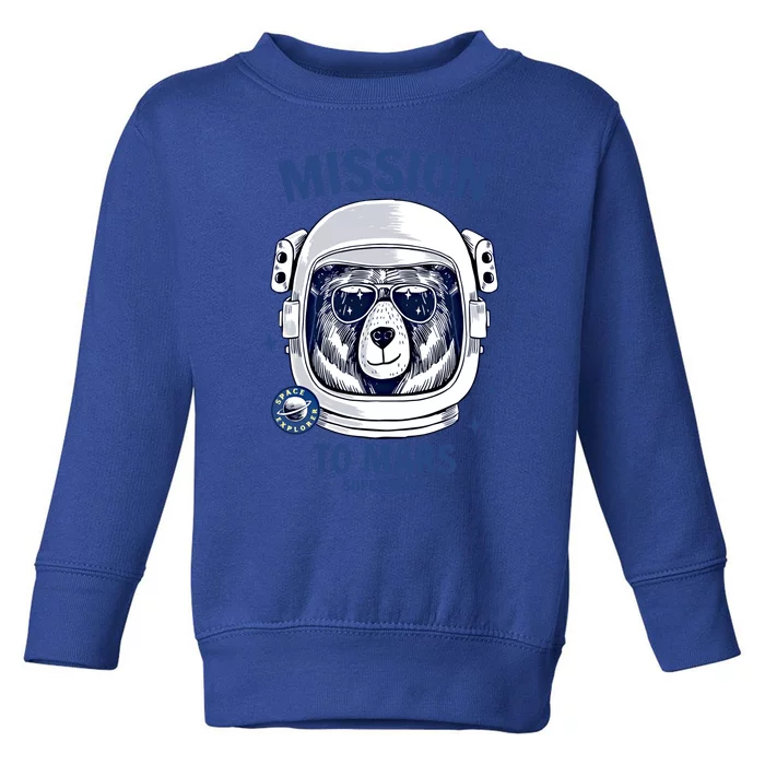 Brave Space Astronaut Bear Cool Gift Astronaut Bear Graphic Gift Toddler Sweatshirt