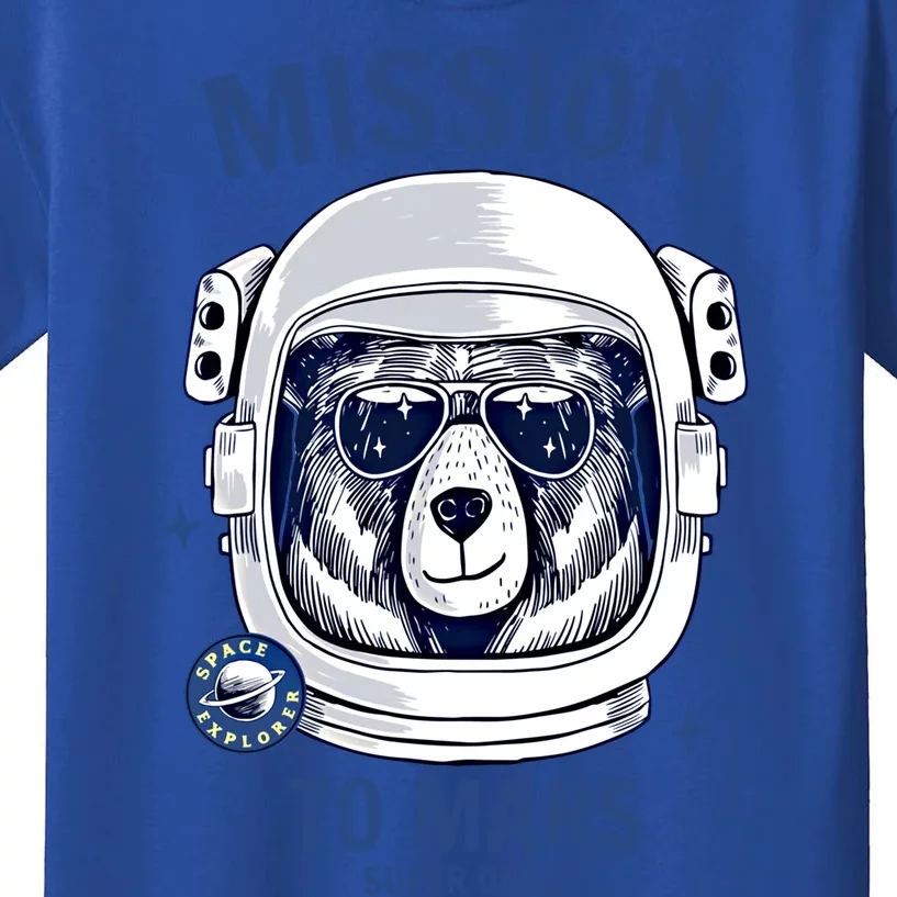 Brave Space Astronaut Bear Cool Gift Astronaut Bear Graphic Gift Kids T-Shirt