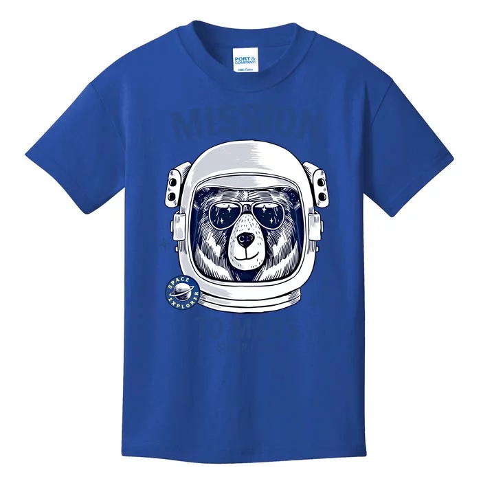 Brave Space Astronaut Bear Cool Gift Astronaut Bear Graphic Gift Kids T-Shirt