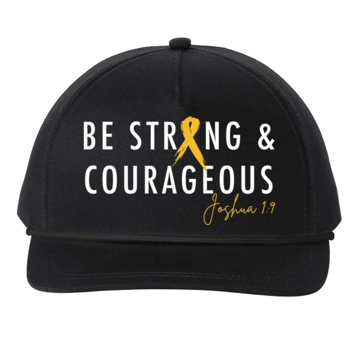 Be Strong And Courageous Hood Cancer Awareness Ribbon Great Gift Snapback Five-Panel Rope Hat