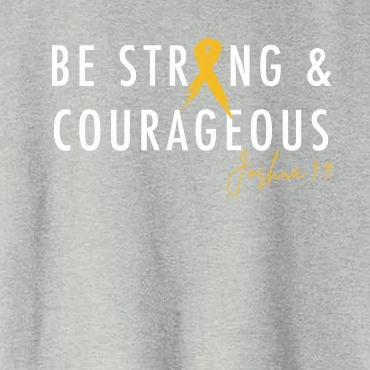 Be Strong And Courageous Hood Cancer Awareness Ribbon Great Gift Women's Crop Top Tee