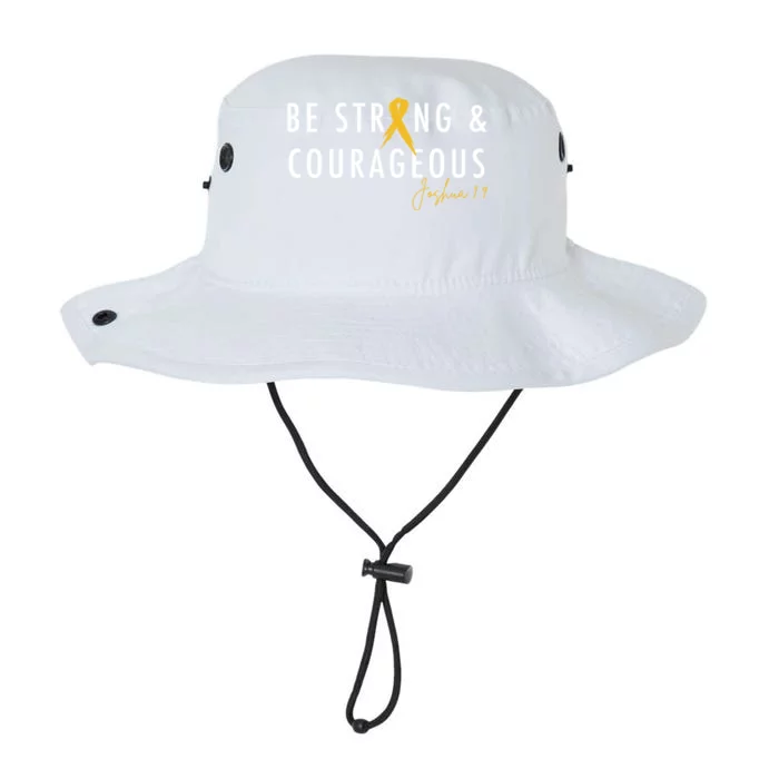 Be Strong And Courageous Hood Cancer Awareness Ribbon Great Gift Legacy Cool Fit Booney Bucket Hat