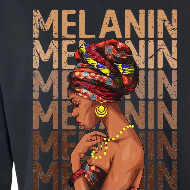 Black Strong  Afro Love Melanin African American Cropped Pullover Crew