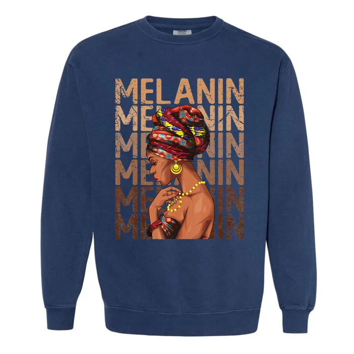 Black Strong  Afro Love Melanin African American Garment-Dyed Sweatshirt