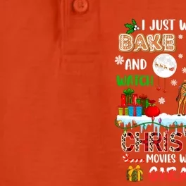 Bake Stuff And Watch Xmas Movies With My Giraffe Santa Lover Gift Dry Zone Grid Performance Polo