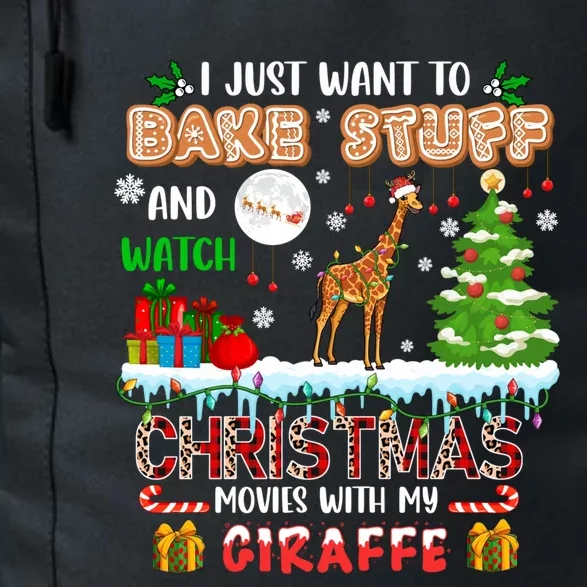 Bake Stuff And Watch Xmas Movies With My Giraffe Santa Lover Gift Daily Commute Backpack