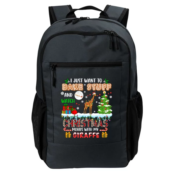 Bake Stuff And Watch Xmas Movies With My Giraffe Santa Lover Gift Daily Commute Backpack