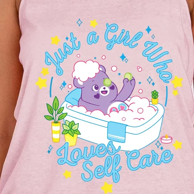 Bears Share Bear Just A Girl Who Loves Self Care Women's Knotted Racerback Tank