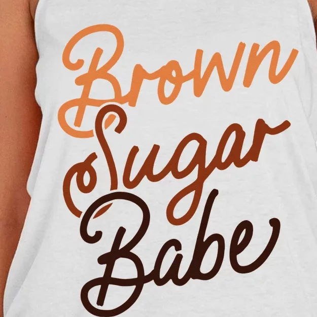 Brown Sugar Babe Proud Woman Black Melanin Pride Women's Knotted Racerback Tank