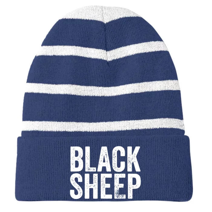 Black Sheep Striped Beanie with Solid Band