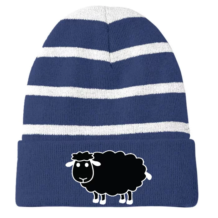 Black Sheep Striped Beanie with Solid Band