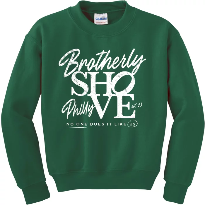 Brotherly Shove Kids Sweatshirt