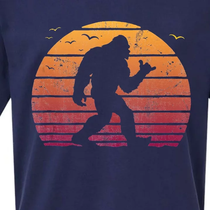 Bigfoot Surfing Beach Vacation Sueded Cloud Jersey T-Shirt