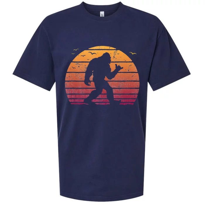 Bigfoot Surfing Beach Vacation Sueded Cloud Jersey T-Shirt