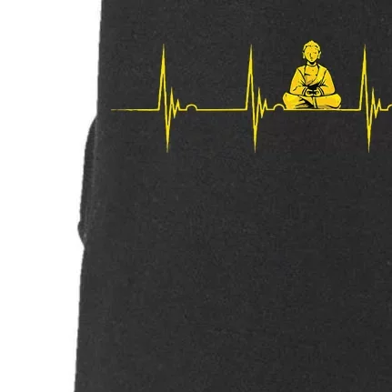 Buddha Statue Buddhist Heartbeat Ekg Pulse Zen Yoga Buddhism Doggie 3-End Fleece Hoodie